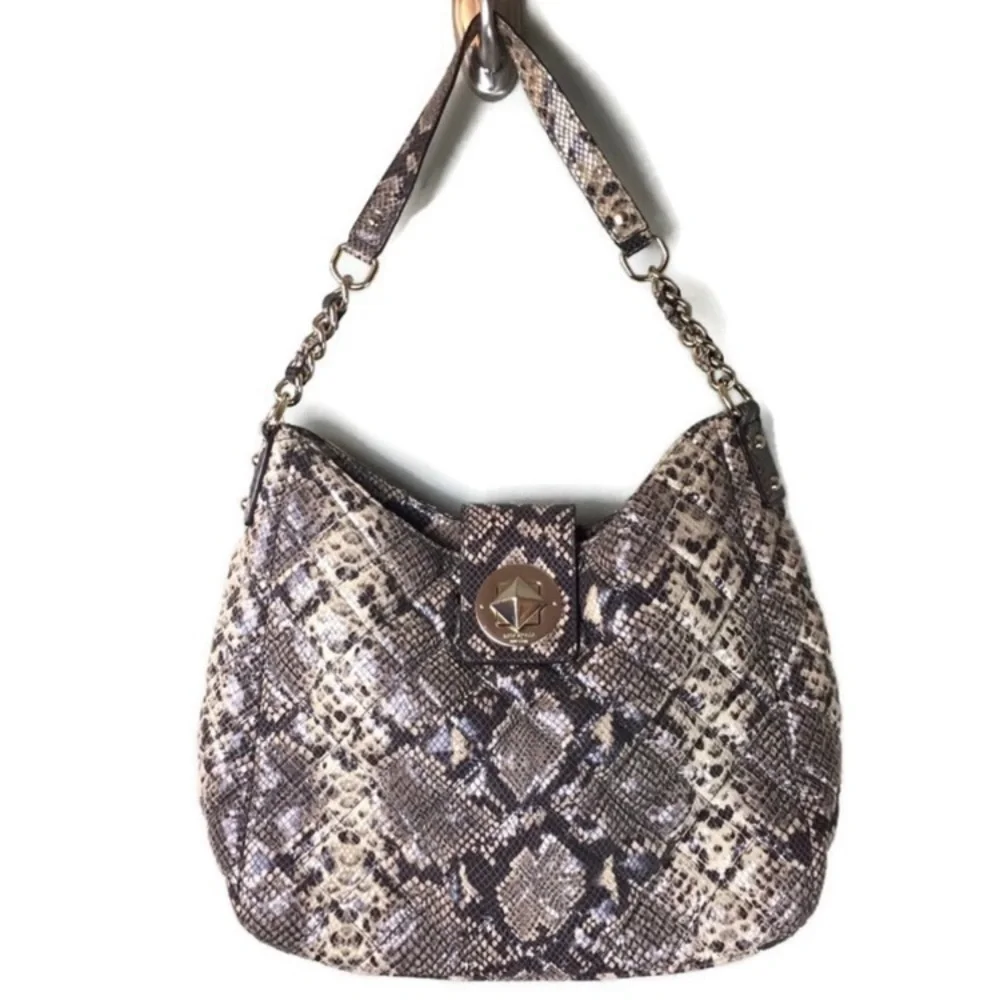 Kate Spade Snake Print Shoulder Bag - Black and Cream - Picture 2 of 14